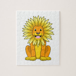 Lion met zonnebloempitten legpuzzel
