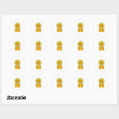 Lion met zonnebloempitten ronde sticker (Vel)