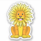 Lion met zonnebloempitten sticker (Voorkant)
