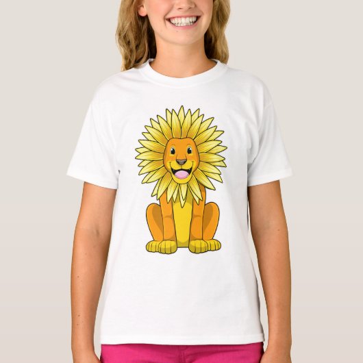 Lion met zonnebloempitten t-shirt (Voorkant)