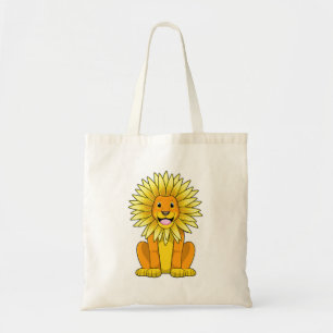 Lion met zonnebloempitten tote bag