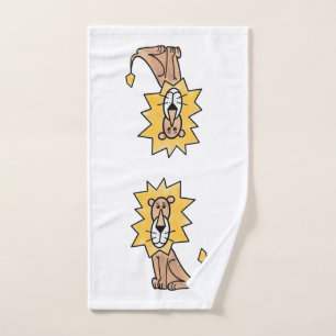 lion mignon dessin animé enfants rétro safari jung