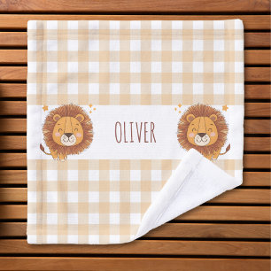 Lion mignon et fantaisiste Gingham Nom