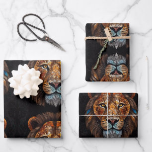Lion Mosaic Glas in lood Inpakpapier Vel