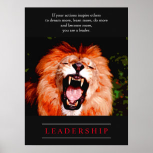 Lion Motivatie Leadership Poster