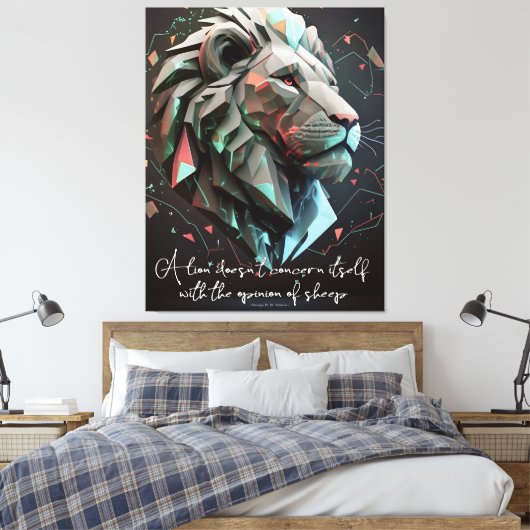 Lion Motivation Quote Canvas Afdruk (Insitu (Slaapkamer))
