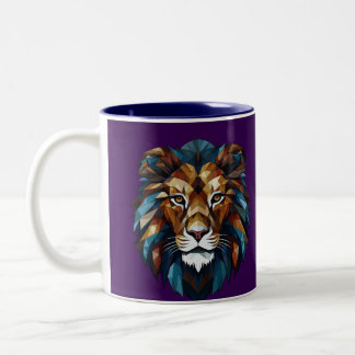 lion mug tweekleurige koffiemok