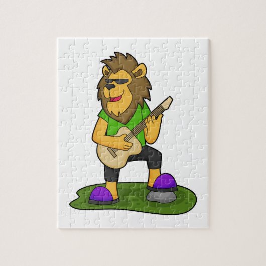 Lion Musician Guitar Music Legpuzzel (Verticaal)