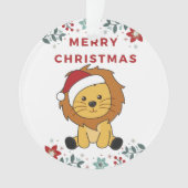 Lion Noël Neige Hiver Animaux Lions Ornament (devant)