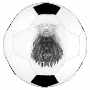 Lion noir avec couronne Antlers et monogramme