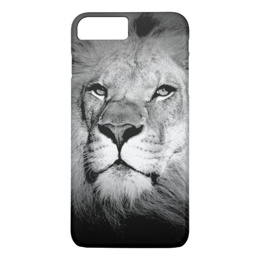 Lion noir et blanc iPhone 7 Plus Coque (Dos)
