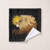 Lion Noir Jaune Mandal Soleil (Gant de toilette)