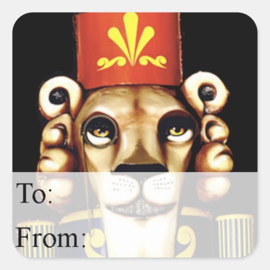 Lion Nutkraker kerstcadeau Label (Voorkant)