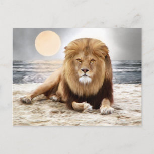Lion Ocean Photo Paint Briefkaart