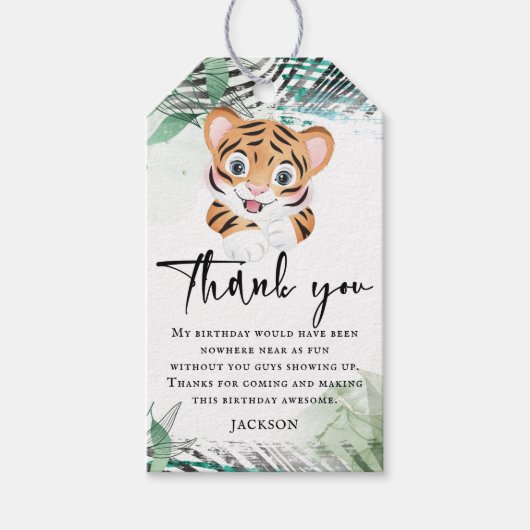 Lion Oerwoud Birthday Hartelijk dank Cadeaulabel (Voorkant)