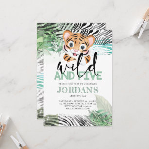 Lion Oerwoud Cute 5th Birthday Invitation Kaart