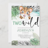 Lion Oerwoud Cute Second Birthday Invitation Kaart (Voorkant)