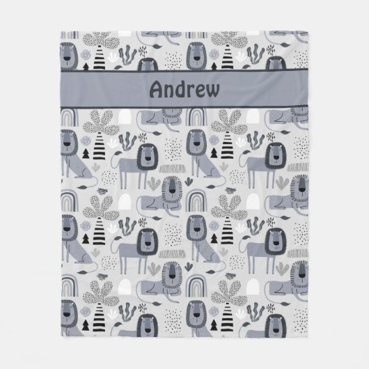 Lion Oerwoud King Fleece Blanket (Voorkant)