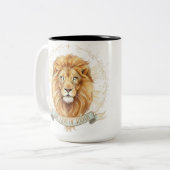 Lion of Judah Biblical Watercolor Two-Tone Mug (Devant gauche)