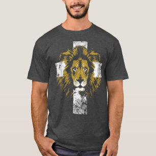 Lion of Judah Cross Christelijk T-shirt