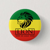 Lion of Judah - Haile Selassie - Rastafari Button (Voorkant)
