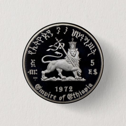 Lion of Judah - Haile Selassie - Rastafari Button (Voorkant)