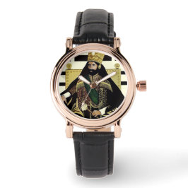 Lion of Judah Haile Selassie Rastafari Gold Watch  Horloge