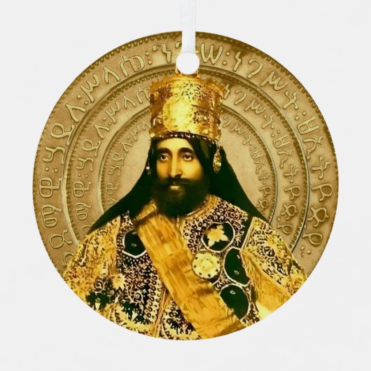 Lion of Judah Jah Army Haile Selassie Rasta Roots Metalen Ornament (Voorkant)