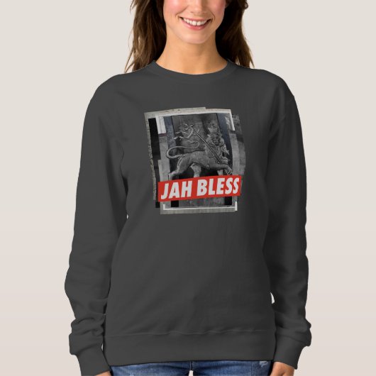 Lion of Judah Jah Bless Rasta Reggae Sweatshirt (Voorkant)