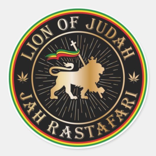 Lion of Judah - Jah Rastafari - Autocollants (Devant)