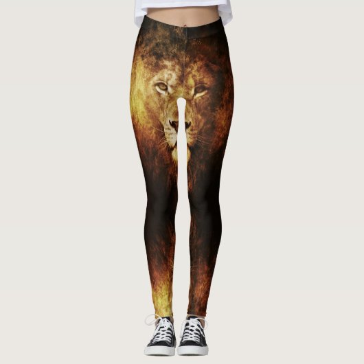 Lion of Judah - Jah Rastafari Power Yoga Leggings (Voorkant)
