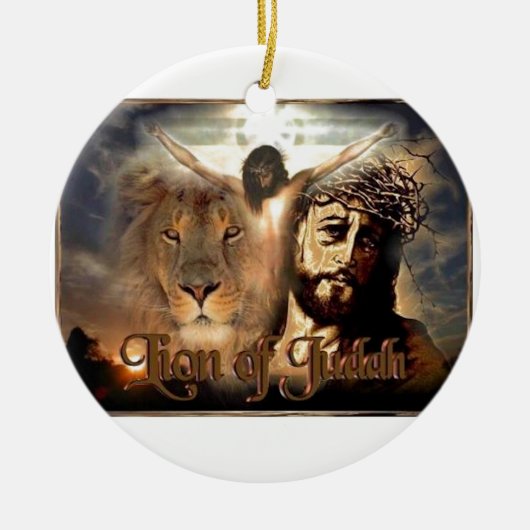Lion of Judah Keramisch Ornament (Voorkant)