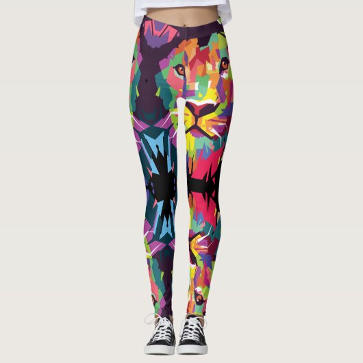 Lion of Judah - Rasta Poly - Power Yoga Leggings (Voorkant)