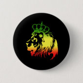 Lion Of Judah - Rasta Ronde Button 5,7 Cm (Voorkant)