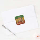 Lion of Judah - Rastafara - Reggae Rasta Roots Vierkante Sticker (Envelop)