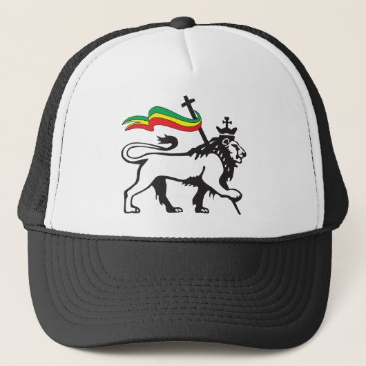 Lion of Judah - Reggae Cap - Rasta Baseball Cap Trucker Pet (Voorkant)