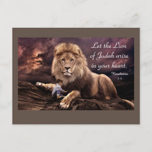 Lion of Judah Revelation 5:5 Briefkaart