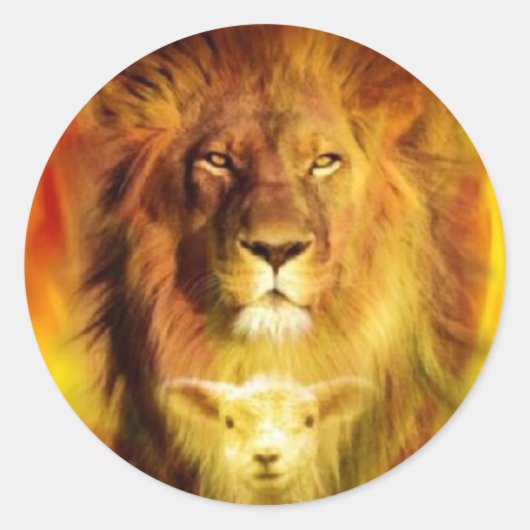 LION OF JUDAH RONDE STICKER (Voorkant)