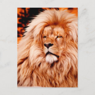 Lion Oranje African Sky Foto Paint Briefkaart