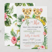 Lion ou lionne Genre Reveillez Invitation (Devant / Derrière)