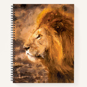 Lion Painting Golden King Art Notitieboek