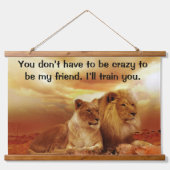 Lion Pair die samen zit Hangend Wandkleed (Voorkant)