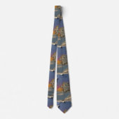 Lion Papercut Pattern Tie Stropdas (Achterkant)