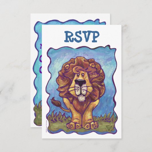 Lion Party Center Coördineren van RSVP-kaarten RSVP Kaartje (Voorkant / Achterkant)