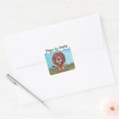 Lion Party Center Vierkante Sticker (Envelop)