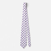 Lion Pattern - Diep Paarse op Wit Stropdas (Voorkant)
