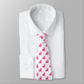 Lion Pattern - Neon Rood op Wit Stropdas (Gebonden)