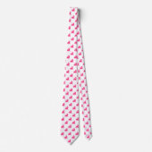 Lion Pattern - Neon Rood op Wit Stropdas (Voorkant)