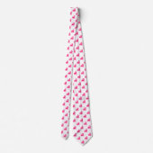 Lion Pattern - Neon Rood op Wit Stropdas (Achterkant)