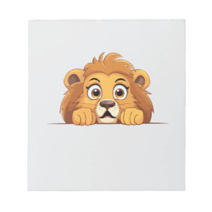 Lion Peeking Schattige Schattig Funny Animal Carto Notitieblok